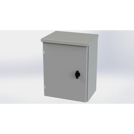 Saginaw Control & Engineering 1/4 Turn Knob Latch Electrical Enclosures, 16 in H, 8 in D, 12 in W, NEMA 3R, Galvanized Steel SCE-16R1208LP